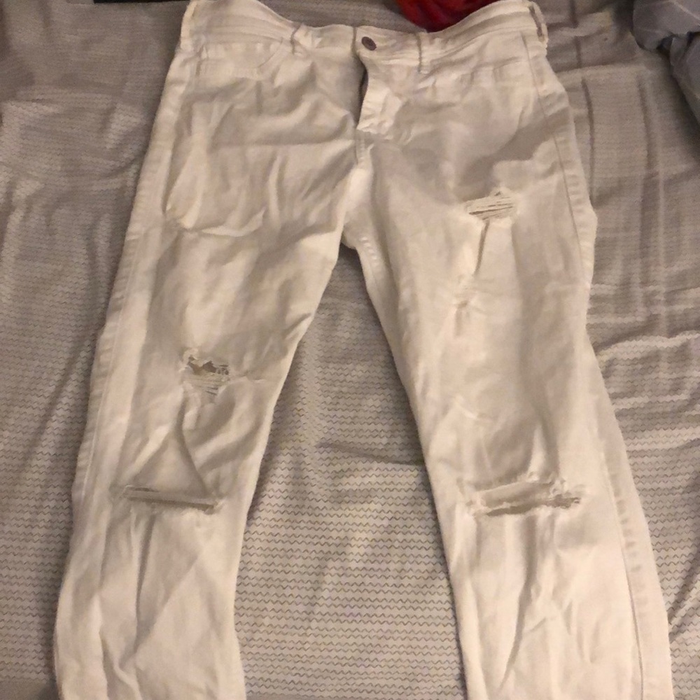 high rose white ripped jeans